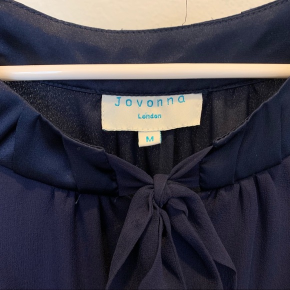 Navy Chiffon Dress. Size M - Picture 4 of 7